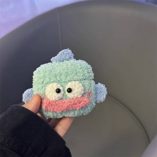 airpods cases with sanrio hangyodon fluffy design