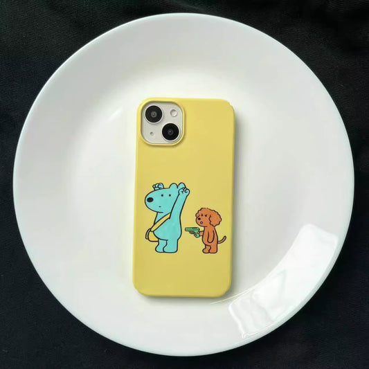 iphone case, yellow phone cases, cute cartoon phone cases, front view