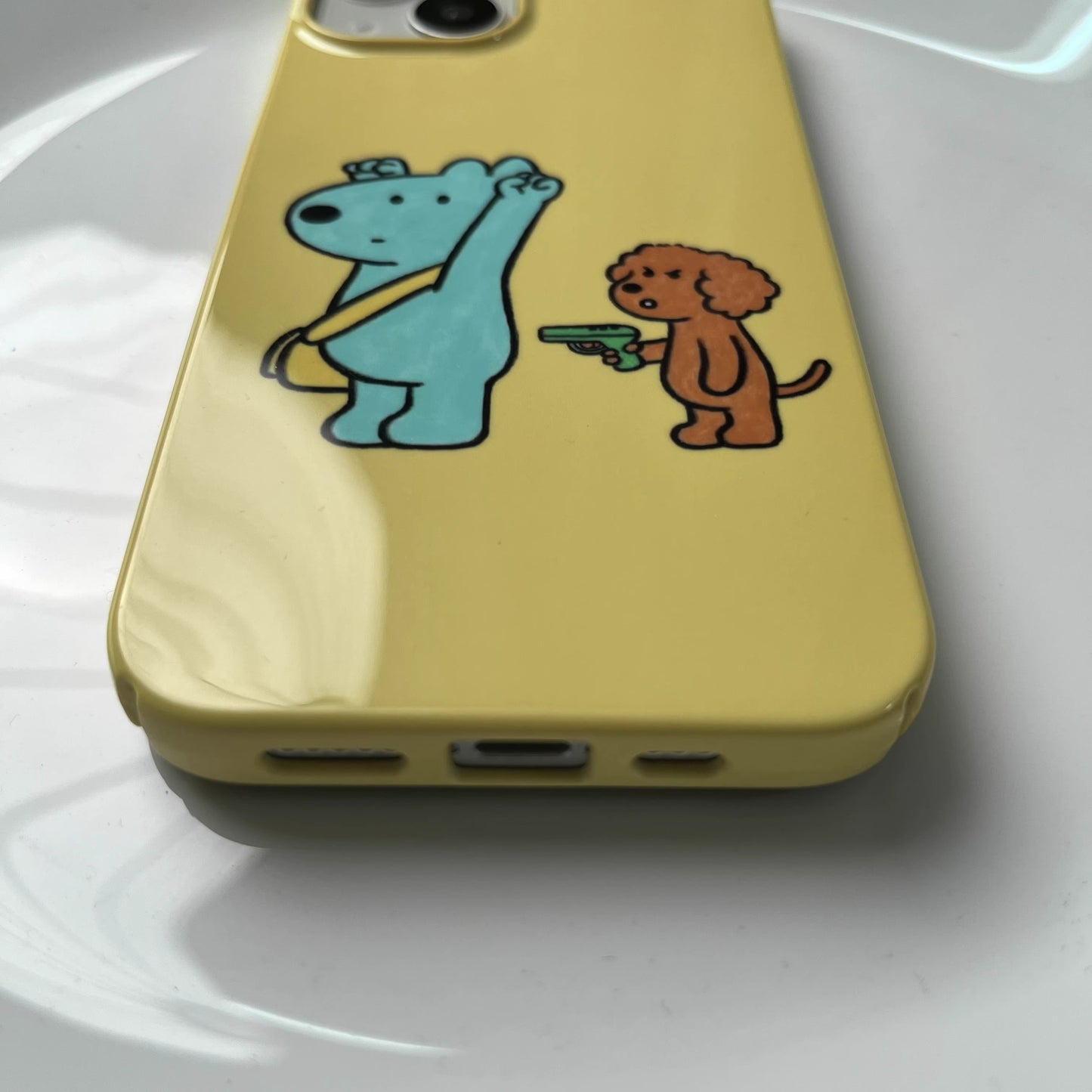 iphone case, yellow phone cases, cute cartoon phone cases, bottom view