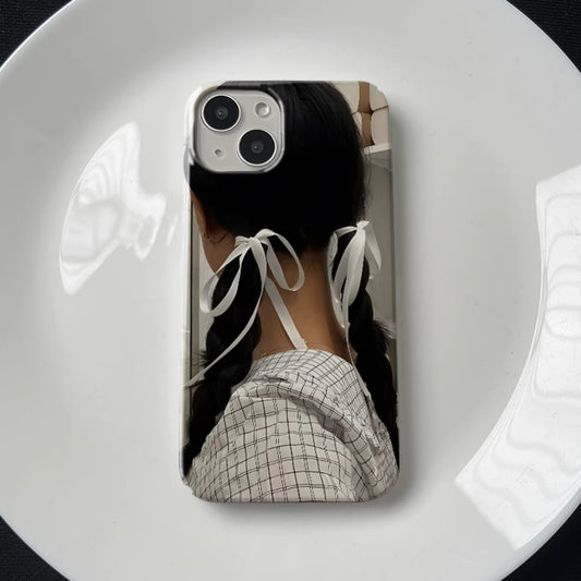 iphone cases, phone case with girlies design, ribbon, aesthetic phone cases, front view